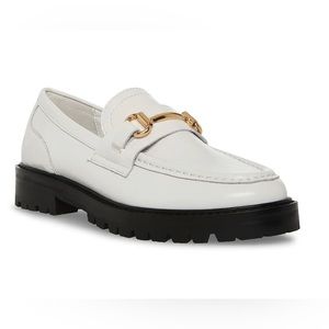 Steve Madden 🆕 White Mistor Leather Loafers. Size 9.